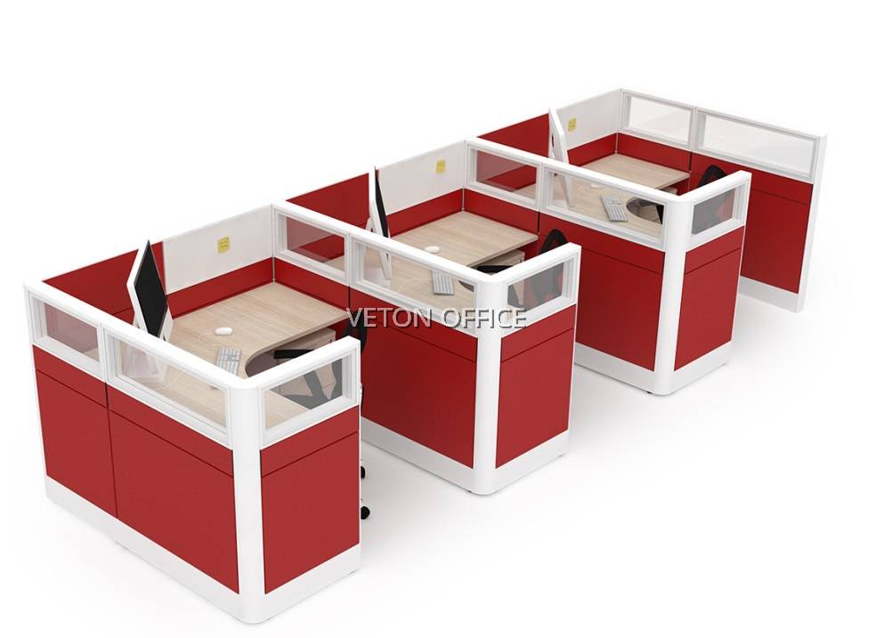 CUBICLE WORKSTATION PARTITION TABLE FOR CLUSTER OF 3