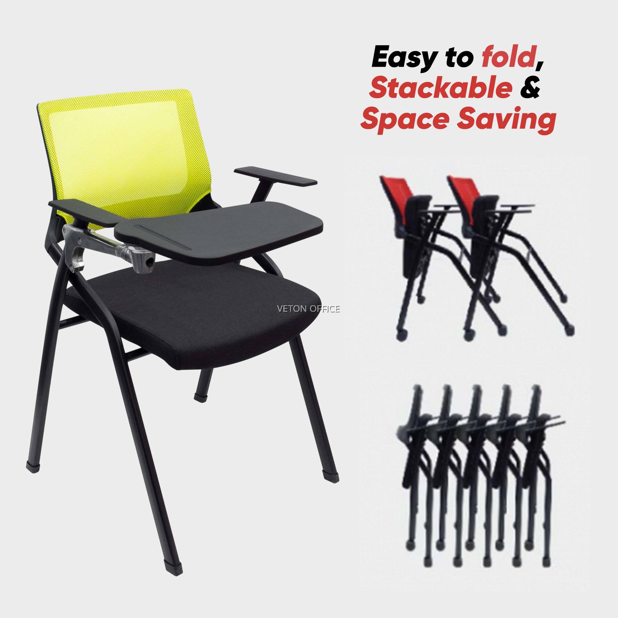 TRAINING CHAIR C/W WRITING PAD & W/O CASTORS TUITION CHAIR STUDENT